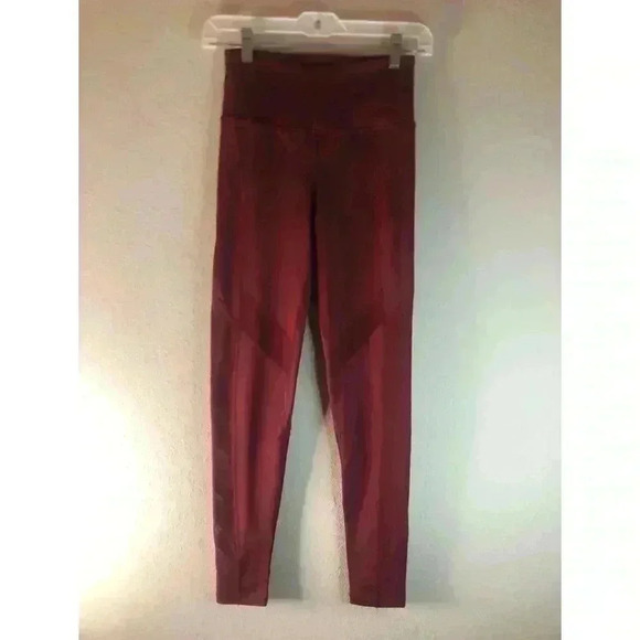 Free People Movement Wine Mesh Lira Leggings size XS - Picture 4 of 6